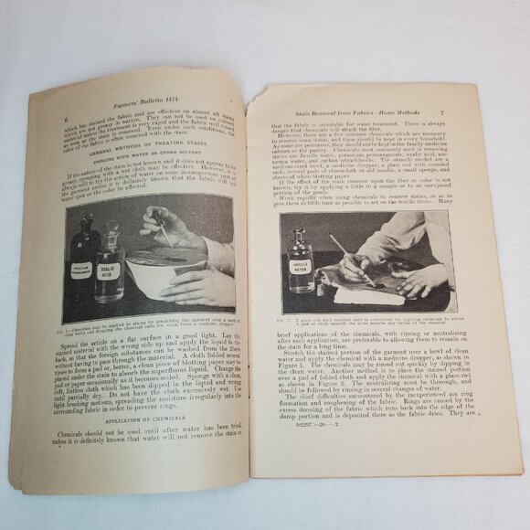 U.S. Department Of Agriculture Farmers Bulletin No 1474 Stain Removal Tips 1926 - Picture 5 of 13